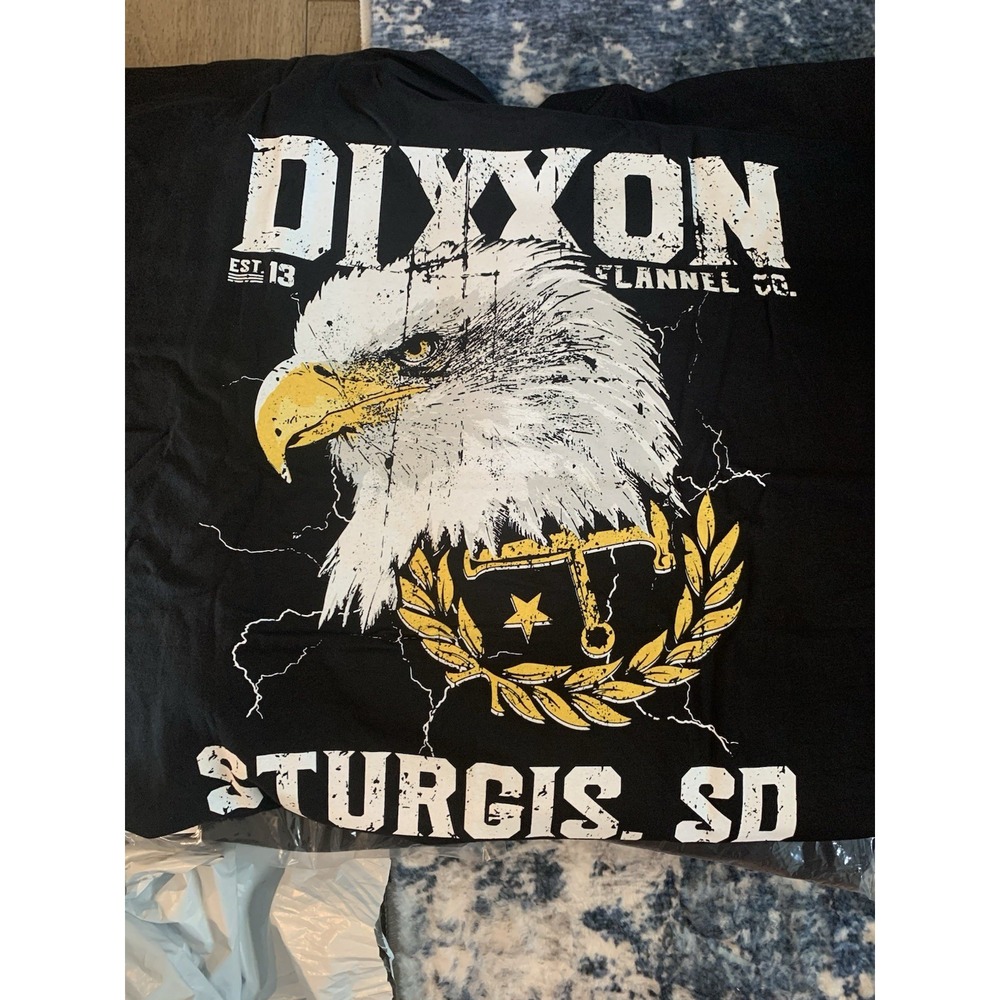 Dixxon Sturgis Let Freedom Caw‎ Motorcycle T Shirt Men Black  New In Bag  2X